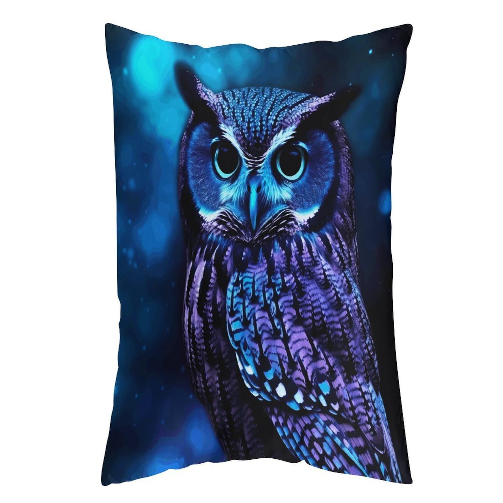 FekiLoot Blue Owl Throw Pillow Cover Soft Pillowcase with Hidden Zipper Lumbar Decorative Throw Pillow Covers Luxury Cozy Pillows Shams Rectangle Cushion Cases