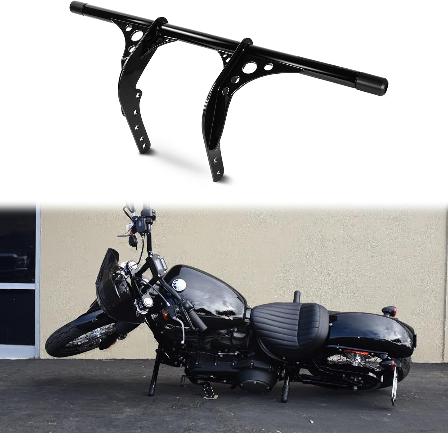 1.25" Motorcycle Front Crash Bars Highway Engine Guards Protector Highway Peg Crash Bar for Harley 2018-2024 Street Bob/Low Rider/Lowrider S/Lowrider ST/Softtail Standard