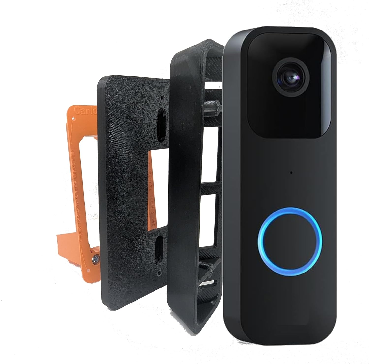 Wall Plate for Blink Video Doorbell Camera. Electrical Box Compatible. Doorbell Replacement Compatible. (With 35 Degree Angle Mount)