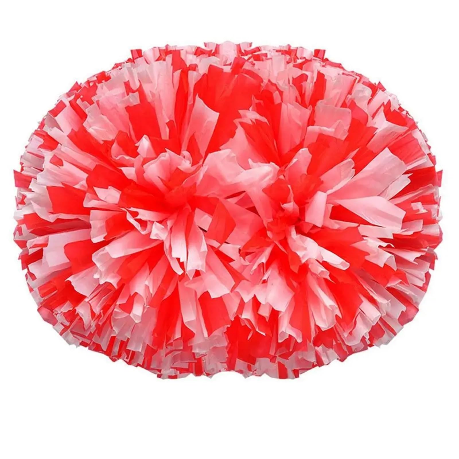 Lot de 10 pompons de pom-pom girl pour costume de compétition, fleur fantaisie, pom-pom girl, pompons, décoration de fête, club, fournitures de sport (rouge et blanc)