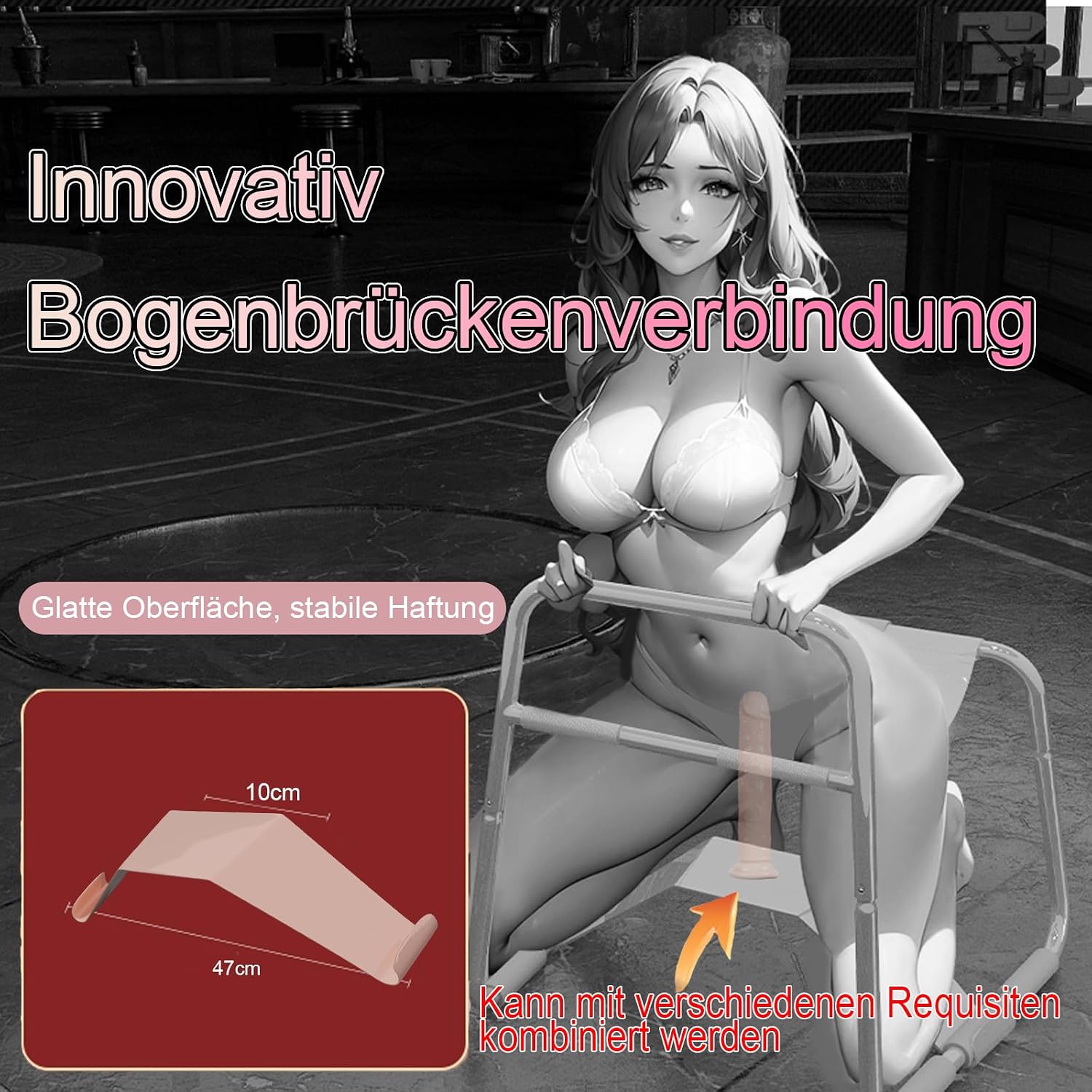 MFMYEE SM Bondage Sex Chair,Dildo Sex Machine Ladies Furniture Chair Pose Aid Love with Handle,Masturbation Sex Furniture Sex Toys (Pink Armchair)