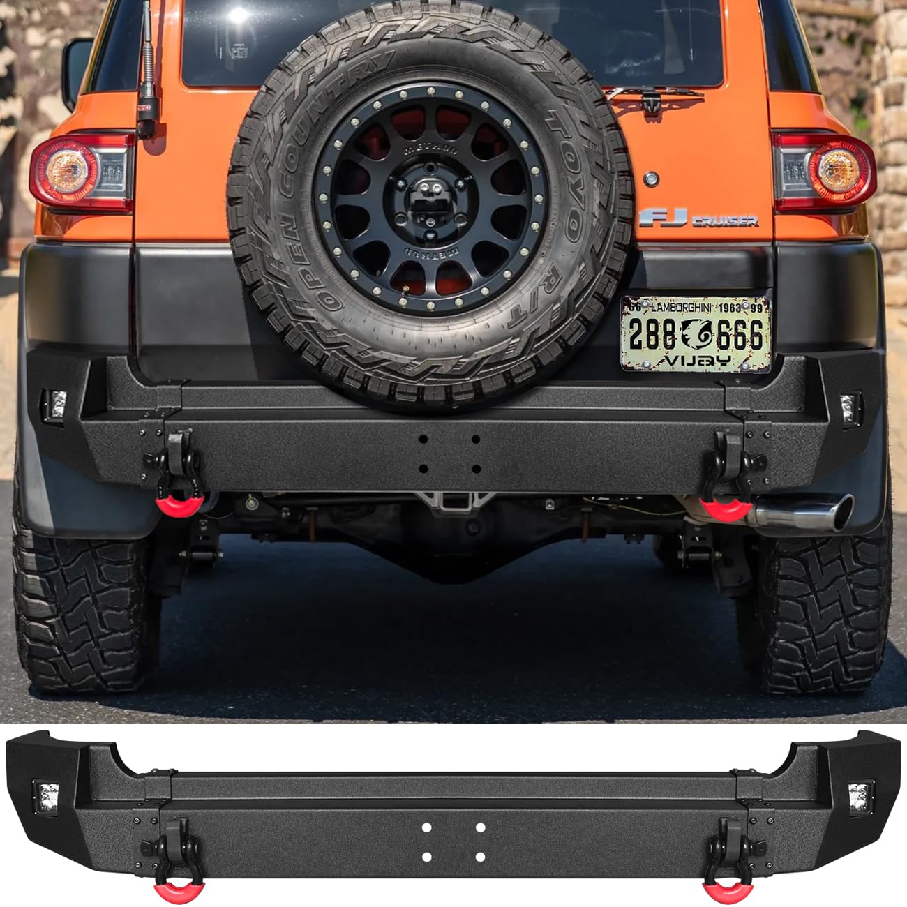 Vijay Rear Bumper Fits 2007-2014 FJ Cruiser with Lights