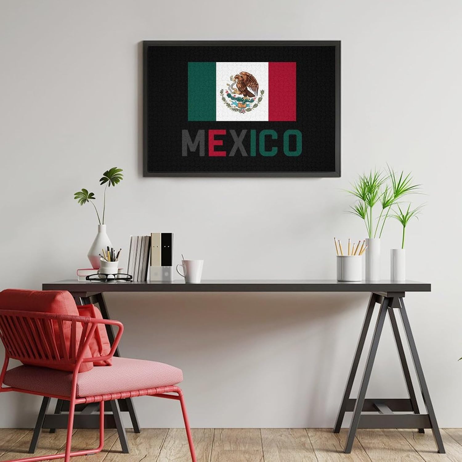 Mexico Flag Puzzles for Adults 1000 PCS Wooden Jigsaw Puzzle Wall Decor Christmas