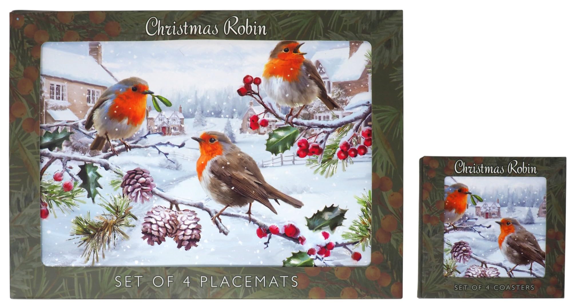 Mouse Mat & Coaster Set - Garden Robin Bird Birds Christmas - View #4