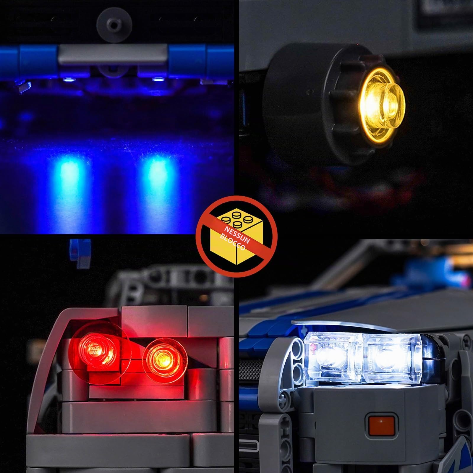 Kit di illuminazione telecomando compatibile con Lego 42210 2 Fast 2 Furious Nissan Skyline GT-R (R34) Car (non modello), kit di illuminazione LED compatibile con Lego 2 Fast 2 Furious Nissan Skyline