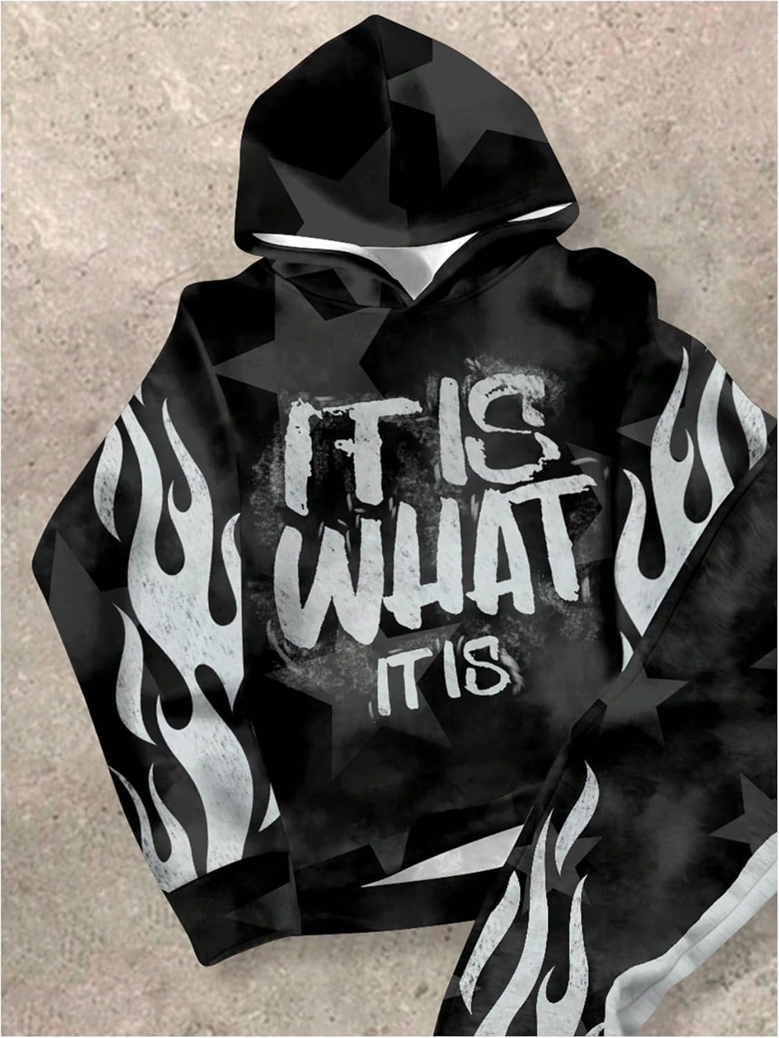 Boy's 2 Piece Sweatsuit Streetwear Letter Star Graphic Long Sleeve Hoodie and Long Sweatpants Sets - Image 3