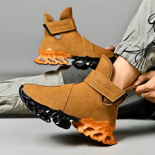 Miniatura 2 de YUNGOD Botas de senderismo de moda para hombre botas de nieve cálidas de invierno impermeables de cuero aisladas para mochileros zapatos al aire