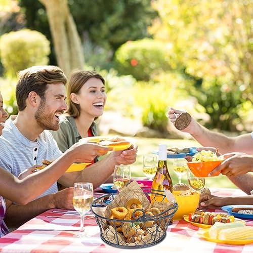 Miniatura 4 de Cesta de huevos de alambre de metal para recolectar huevos frescos 3 piezas organizador de almacenamiento colgante multifuncional para encimera,