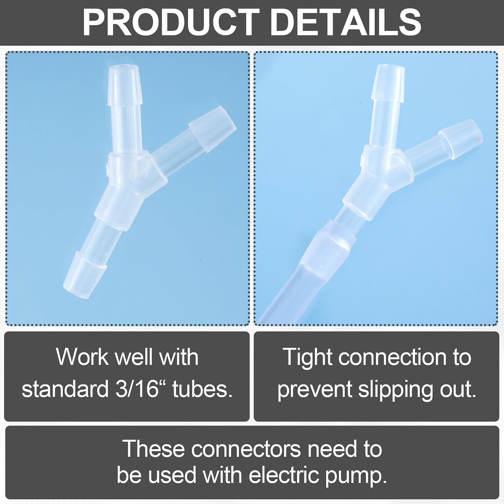 12 Pcs Aquarium Air Line Connectors - 3/16" Plastic 3-Way Tee Valves For Fish Tank Air Pumps