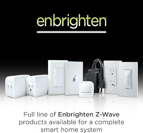 Miniatura 6 de Enbrighten Z-Wave Plus 14315 toma inteligente de pared resistente a manipulaciones, funciona con Alexa, Google Assistant, 1 toma Z-Wave y 1 toma