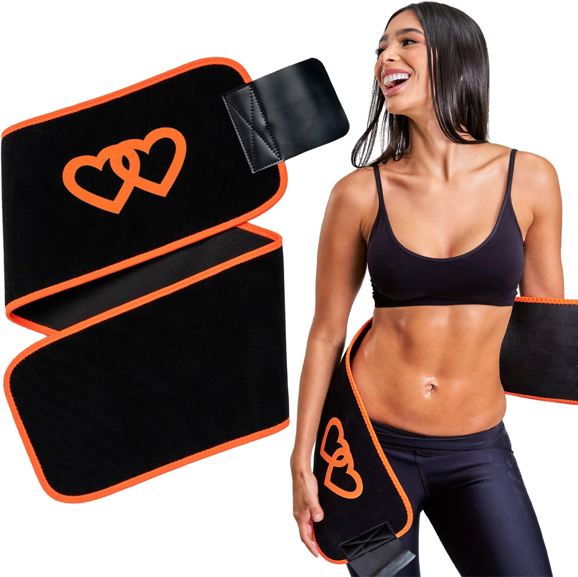 Gluteboost SlayIT Waist Trimmer Belt - Slims and Trains Waist - Gym Waist Trainer for Women for Feminine Hourglass Figure - Promotes Sweat Waist Trainer for Women and Men - Neoprene Body Shaper