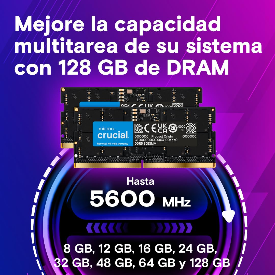 Crucial RAM 16GB DDR5 5200MHz (o 4800MHz) Memoria del Ordenador