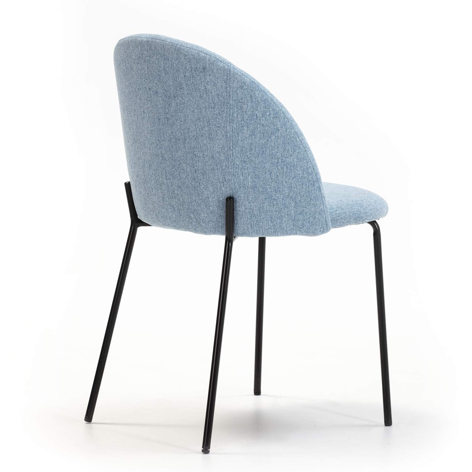 VS Venta-stock Set di 2 sedie per tavola da pranzo Kenia rivestite in tela Blu, certificazione SGS, 43 cm (Larghezza) x 47 cm (Profondità) x 78,5 cm (Altezza)
