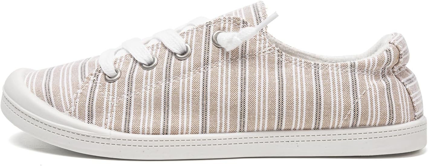FUNKYMONKEY Shoes for Women, Comfort Low Top Canvas Slip On Sneakers Classic Casual Walking Shoes - Image 2