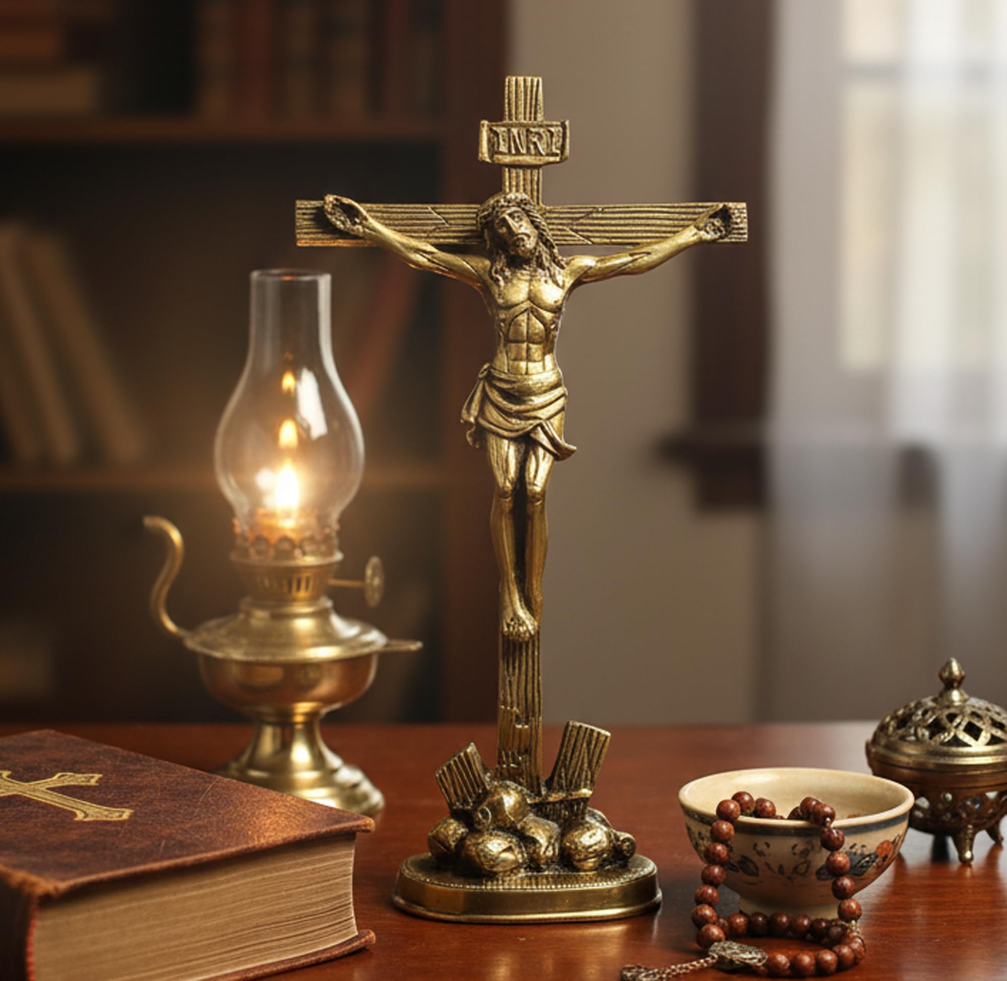 Amazon.co.jp: eSplanade 真鍮キリスト教十字架 イエスキリスト像