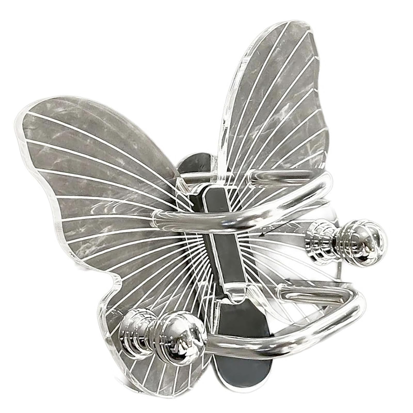 NEWFT Clear Sturdy Acrylic Butterfly Wall Hook Stylish Hairbrush Organizers for Home Decoration and Storage Solution Acrylic Storage