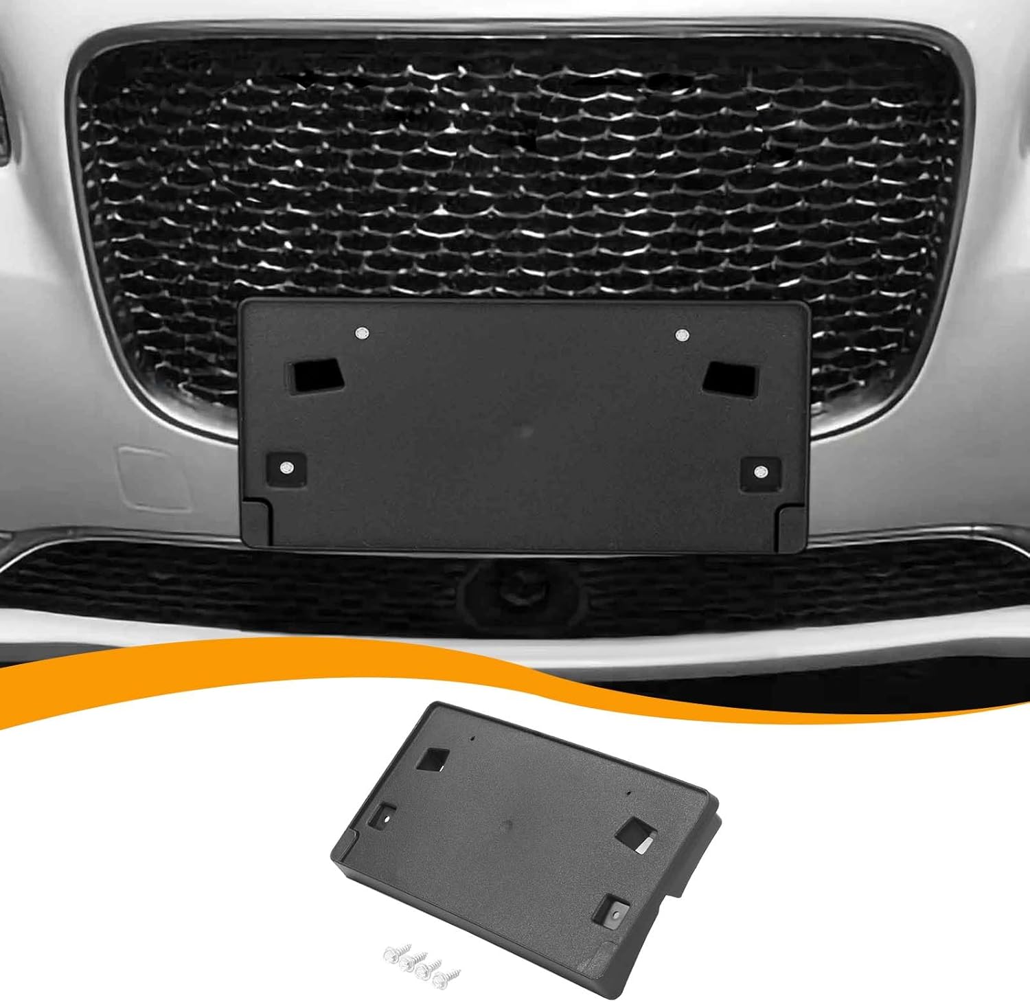 Hoolcar Front License Plate Frame Car License Plate Mounting Bracket Holder Compatible with Chrysler 300/ 300C 2015-2024, Black