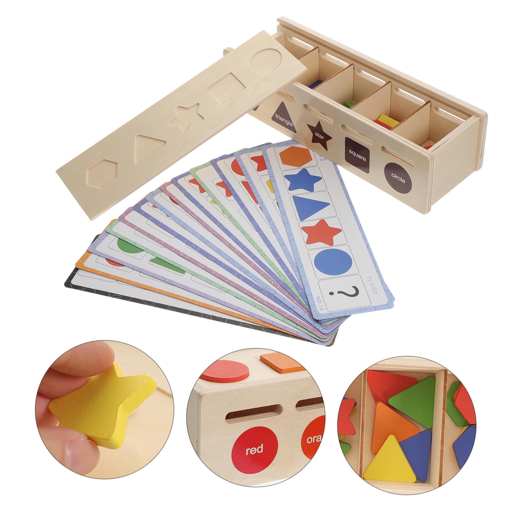 ORFOFE Clasificador de Formas Sensorial para Niños Pequeños, Juguete de Madera Duradero para Desarrollo Cognitivo y Coordinación