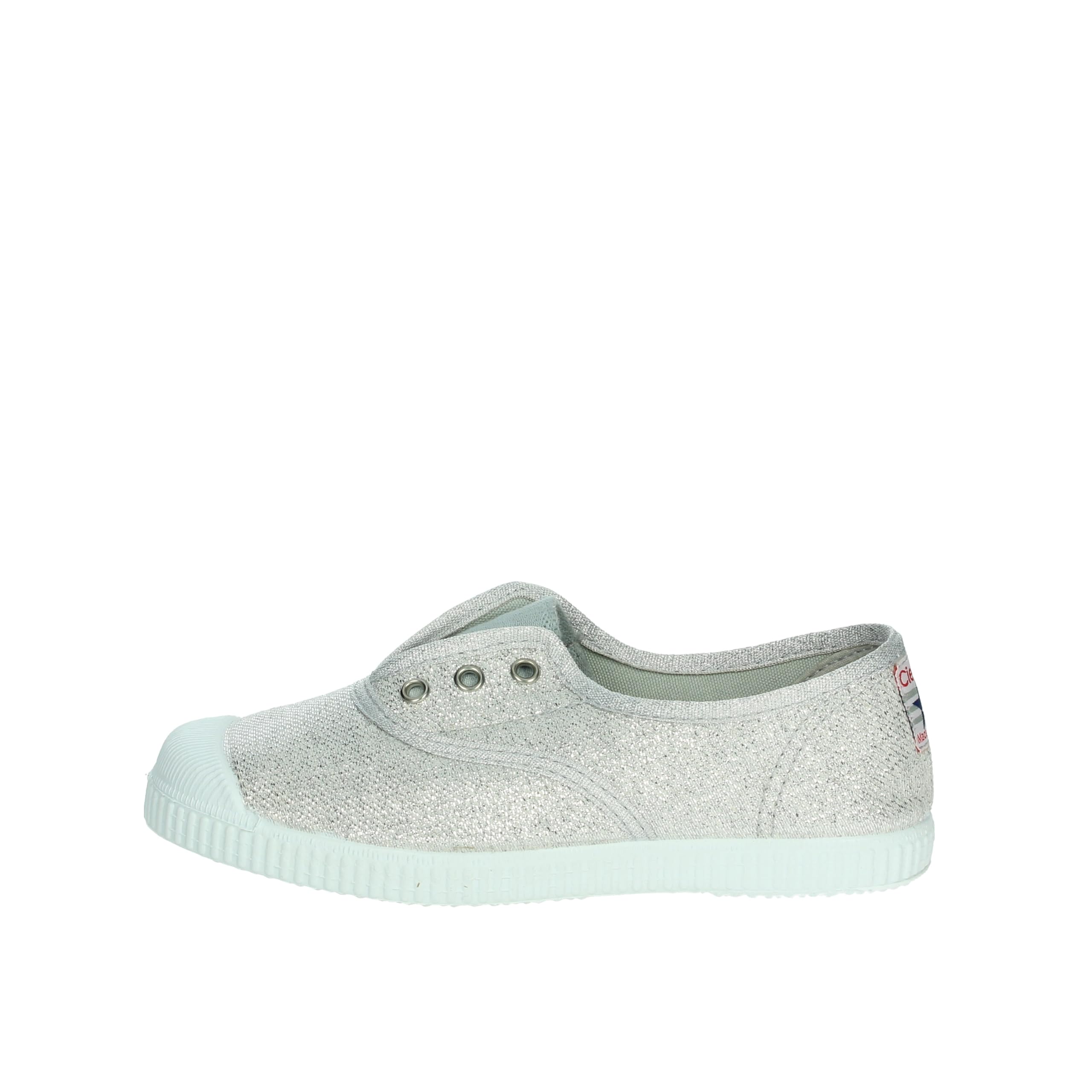 Cienta 70013 26 35/38 Chaussures Argent Plata Tissu Coton élastique Slip on Fille