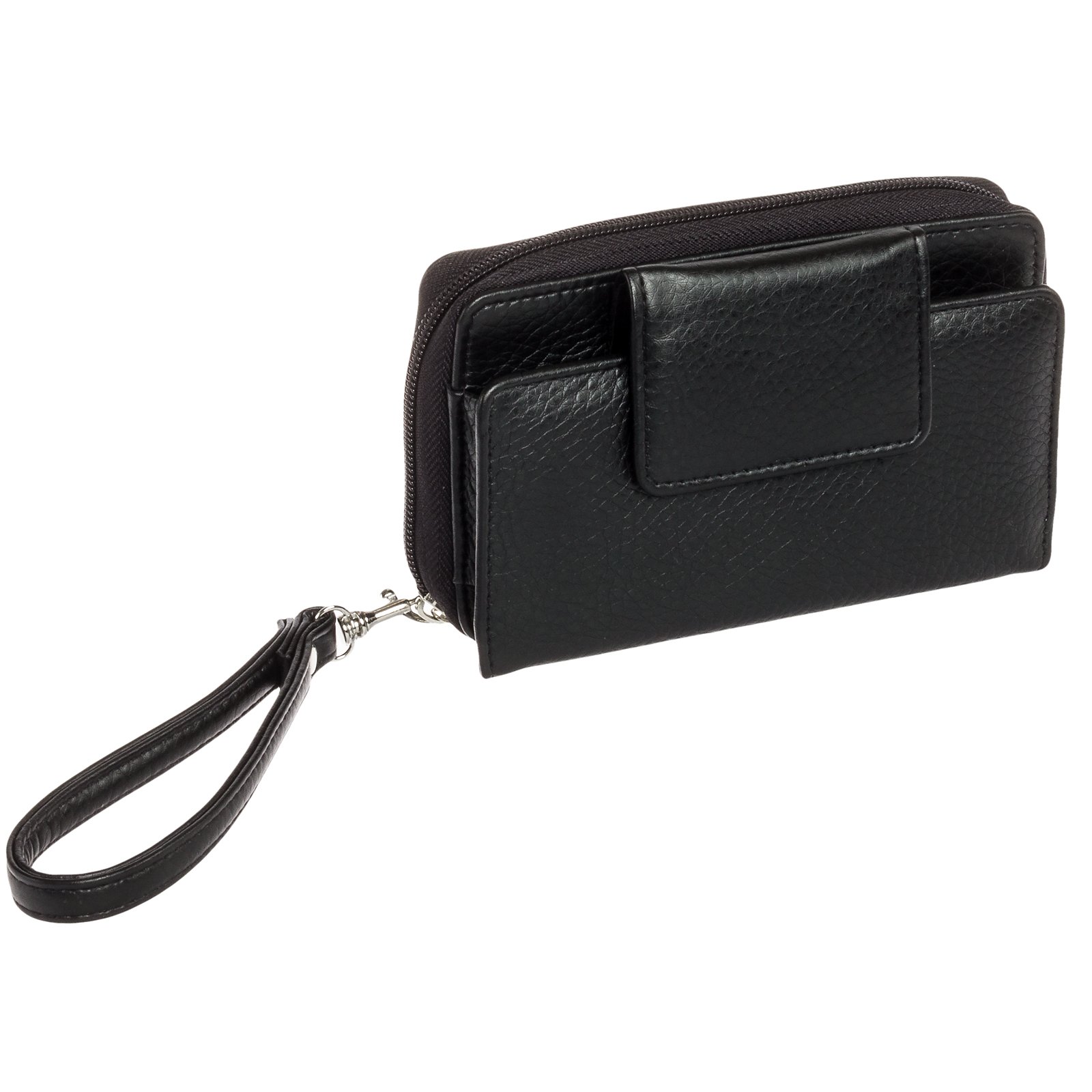 Women's RFID Identity Safe Wristlet Clutch Wallet (Black), Black, One size