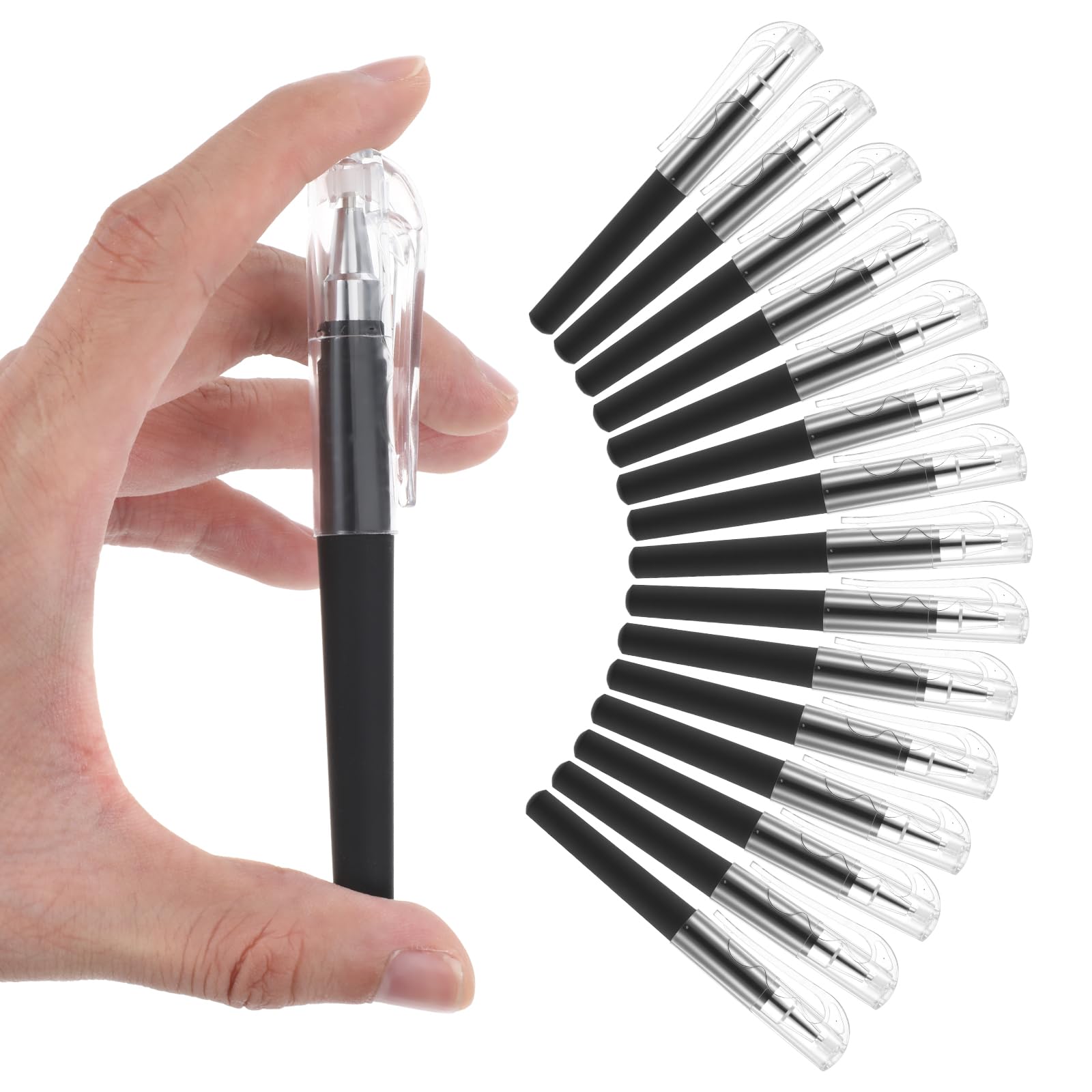 Wanmu 15 Pcs Mini Gel Pens, 4.13 Inch Black Small Ink Pocket Pen, Short Smooth Writing Pens Bulk Quick Dry, Office School Supplies for Journaling Purse Notebook Notepad