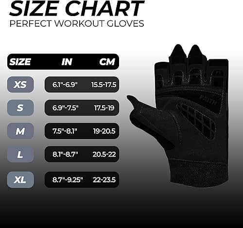 Miniatura 7 de FIGHTSENSE Guantes de entrenamiento para hombres y mujeres, guantes de levantamiento de pesas con agarre mejorado, palma acolchada, correas de Negro