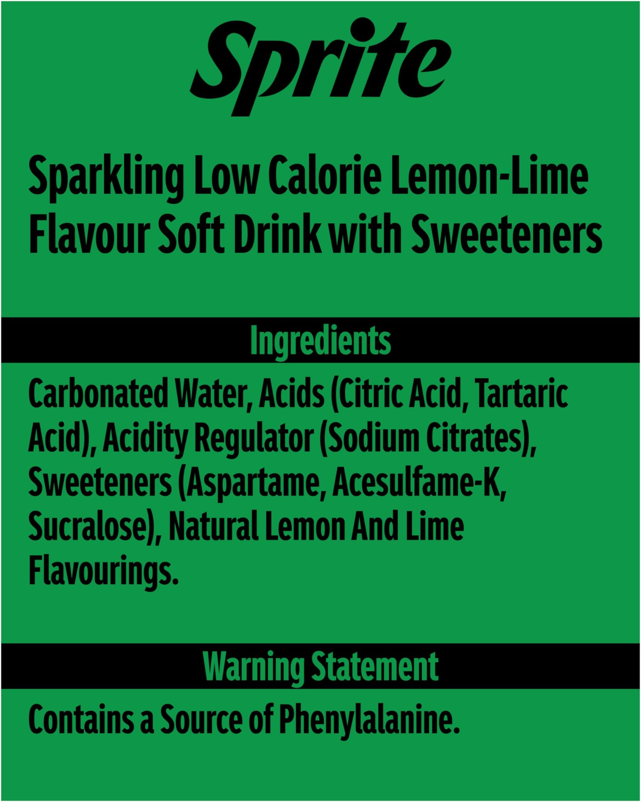 Sprite No Sugar 8 x 330ml Cans