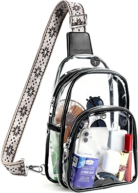 GLORIEROO Clear Bag for Stadium Events - Small Clear Shoulder Sling Crossbody Bag for Women Men for Sports Events Concerts