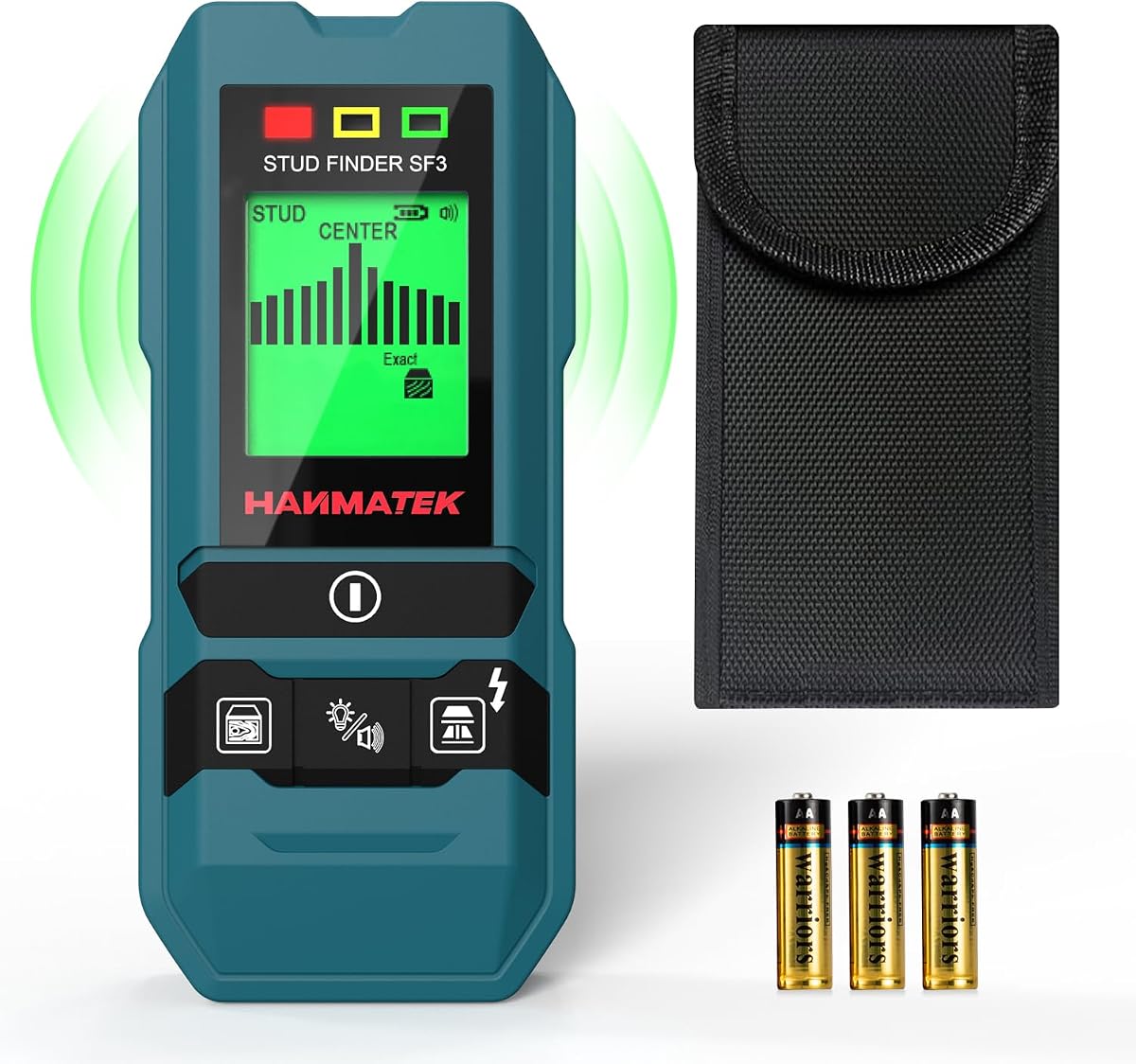 Detector de escáner de pared con buscador de vigas con sensor inteligente profesional, alarma de audio y pantalla LCD HD, herramienta de búsqueda de vigas de modo exacto de madera mejorada 6 en 1 para el borde central de metal, vigas, cable de CA, tubería