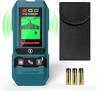 HANMATEK 6-in-1 Stud Finder Wall Scanner with HD LCD, Audio Alarm - Detects Studs, Metal, Wires, Pipes up to 1.5" Deep