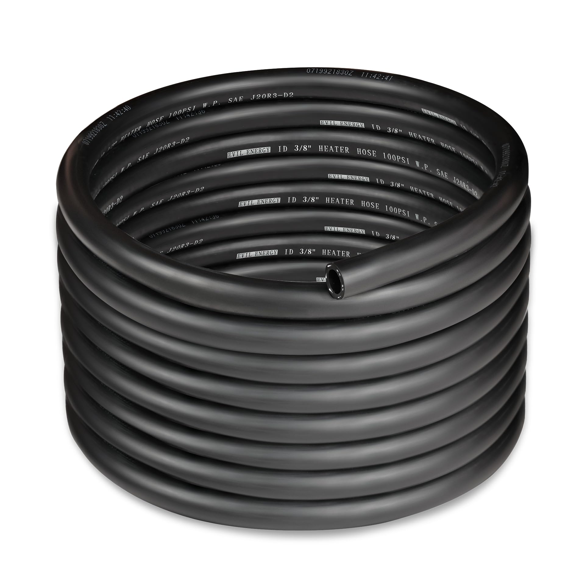 EVIL ENERGY 3/8" Heater Hose Coolant Radiator Straight 100PSI SAE 20R3 20FT Black