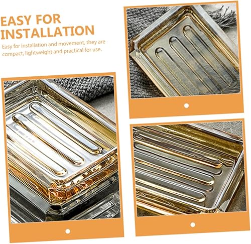 Miniatura 4 de Zerodeko Caja de jabón transparente Bandeja cuadrada para servir Soporte de tira de decoración de bañera Soporte de jabón de barra Caja de jabón