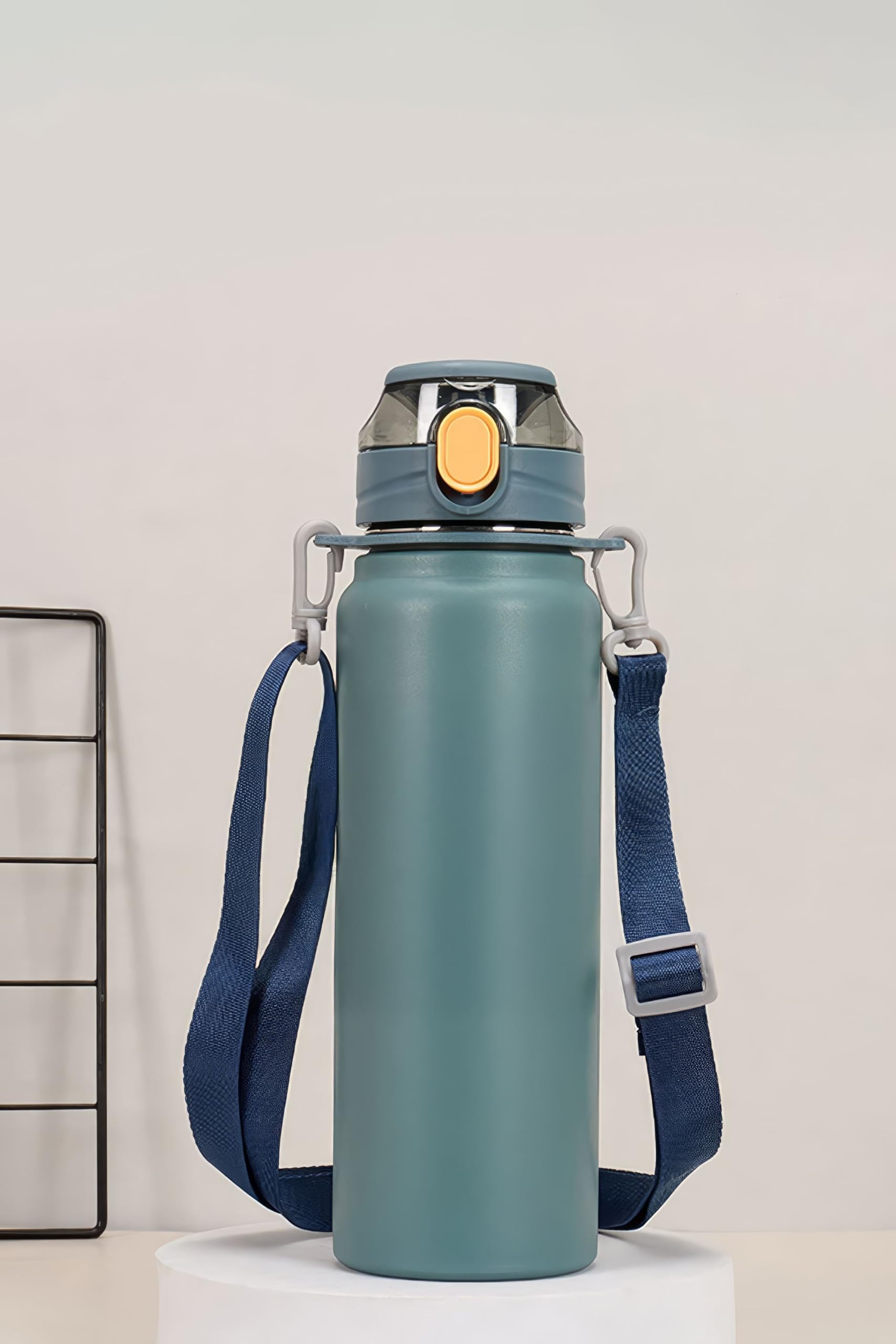 304 L Çelik Mavi 800 ml Askılı ve Pipetli Matara Suluk cin411mv-8