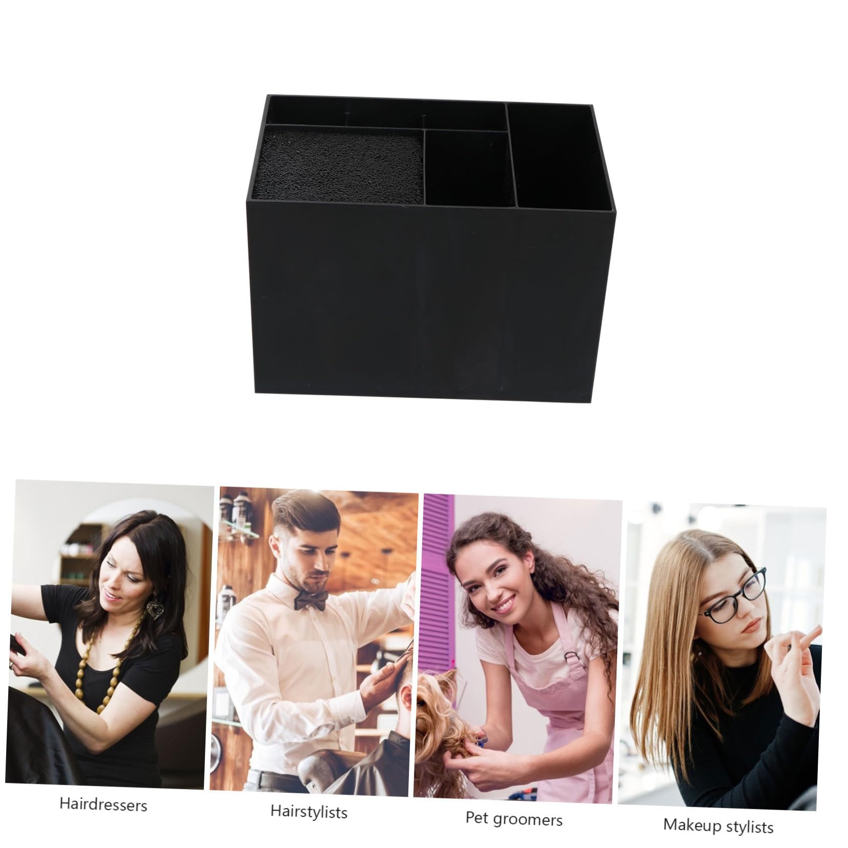 Scatola Organizer da Salone e Pettini, Plastica Nera
