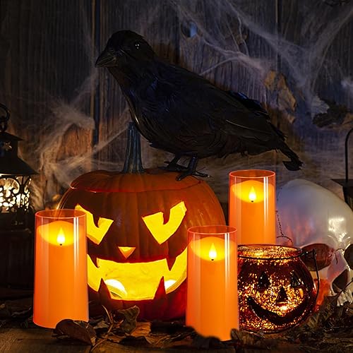 Miniatura 4 de NURADA Velas sin llama velas de pilar LED de acrílico irrompible con mecha 3D que funcionan con pilas, velas de batería con control remoto y