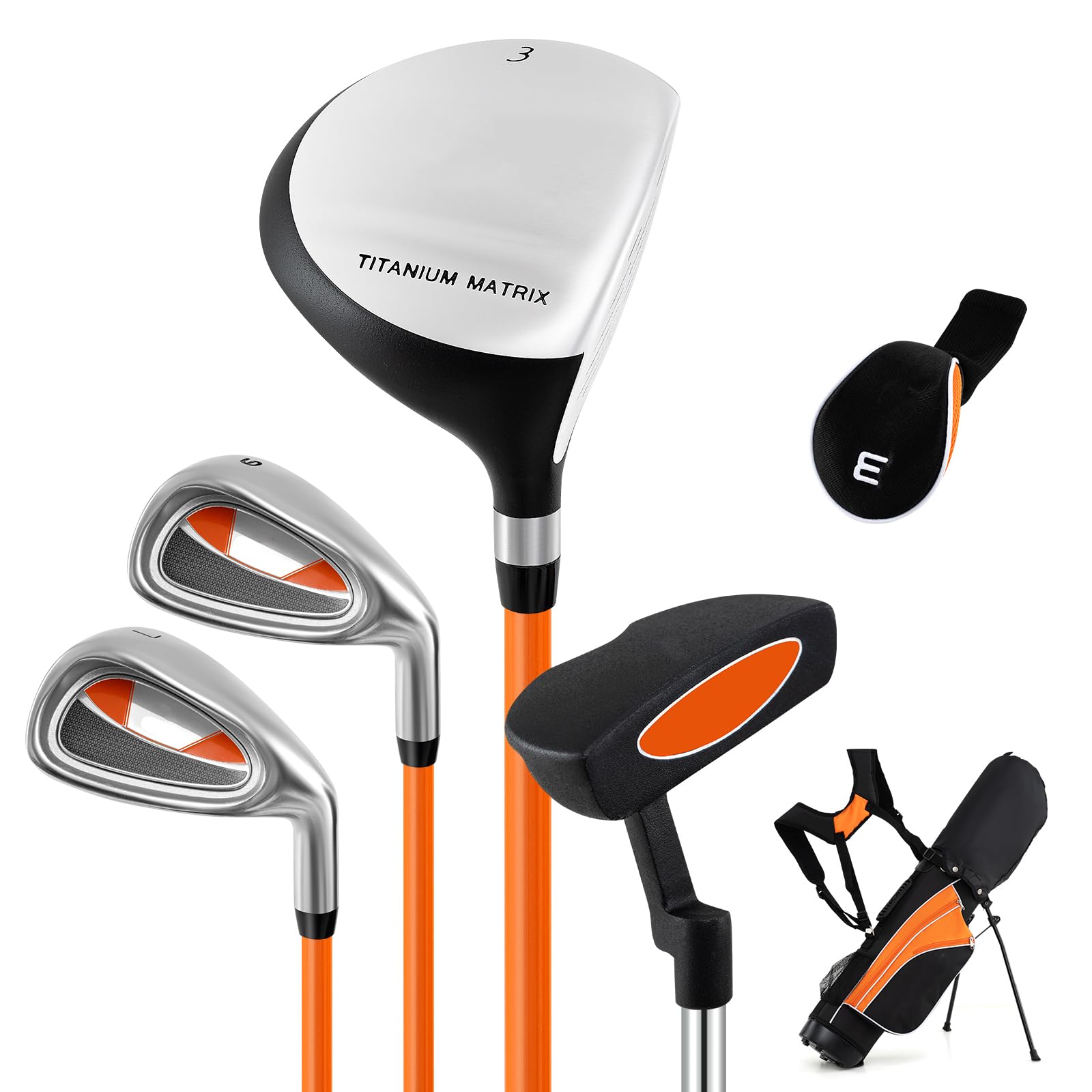 COSTWAY Junior Golf Clubs Package Set with 3# Fairway Wood