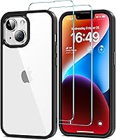 Vista 50 de HOOMIL Funda para iPhone 12/iPhone 12 Pro con 2 protectores de pantalla de vidrio templado, sin amarillamiento, protección contra caídas, arañazos