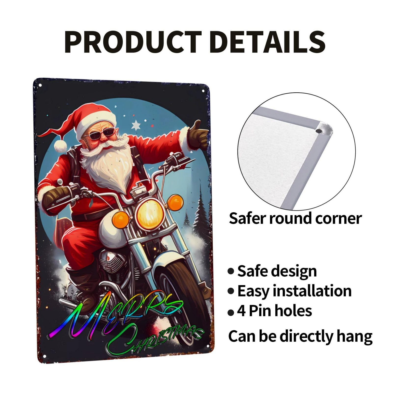 Amazon.com: NSUAJOF Santa Claus Riding a Motorcycle Merry