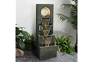 watnature Modern 39.3" Outdoor/ Indoor Waterfall Fountain