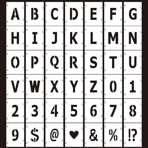 Miniatura 1 de 42 plantillas de letras de 3 pulgadas, kit de plantillas entrelazadas de letras y números, plantillas de símbolos para manualidades, plantillas para