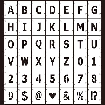 Alphabet Letter Stencils 4 inch, 42 Pcs Reusable Plastic Letter and Number Templates Letter Decoration Art Craft Stencils for Painting on Wood, Wall, Glass, Fabric, Rock, Canvas, Chalkboard, Signage