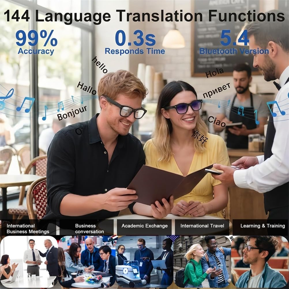 Occhiali Intelligenti ai 8k 1800 MP traduzione e Chat basate su ai