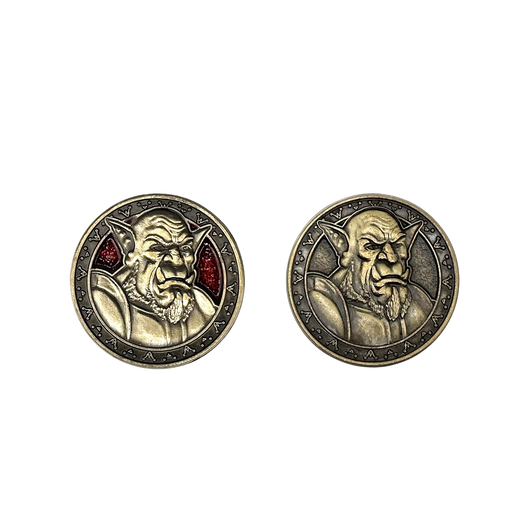 Norse Foundry Monster Coins – Orcs (10 Pack) | 25mm Zinc Alloy RPG Tokens with Red Enamel Finish | Premium Fantasy Props for DND, Pathfinder, Tabletop Gaming, Encounters & Collectible Sets — image 1
