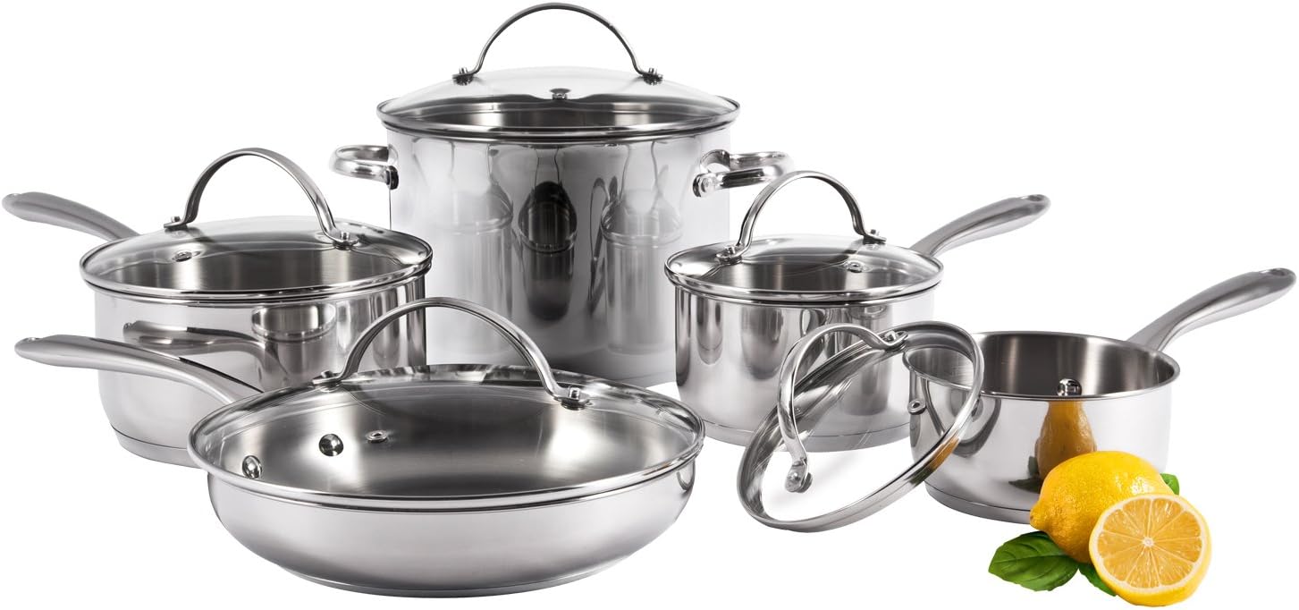 StarfritEssentials 10 Piece Stainless Steel Cookware Set