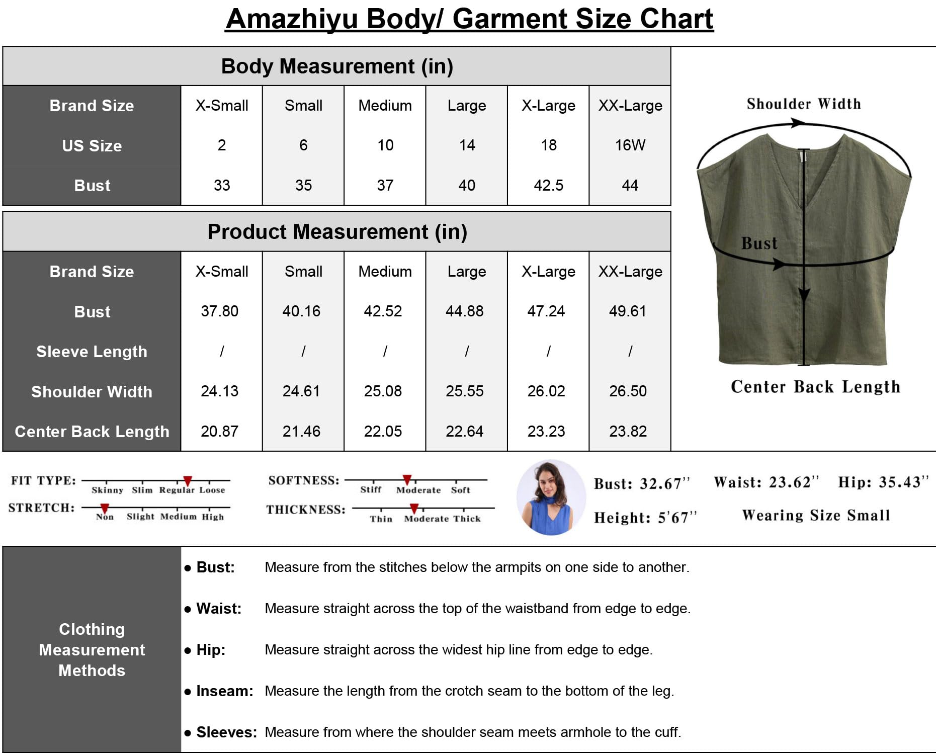 Amazhiyu Camicetta casual da donna in 100% lino a maniche corte con scollo a V