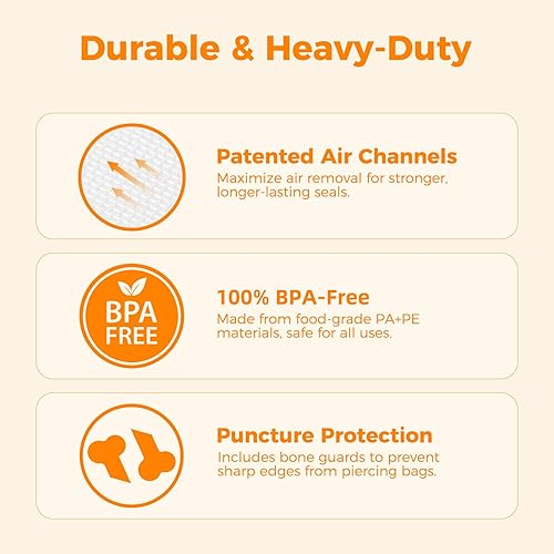 Vista 3 de Wevac - Bolsas sellables al vacío de 11 pulgadas x 16 pies. Paquetes de 3 rollos para Food Saver, Seal a Meal, Weston. Tipo comercial, sin BPA