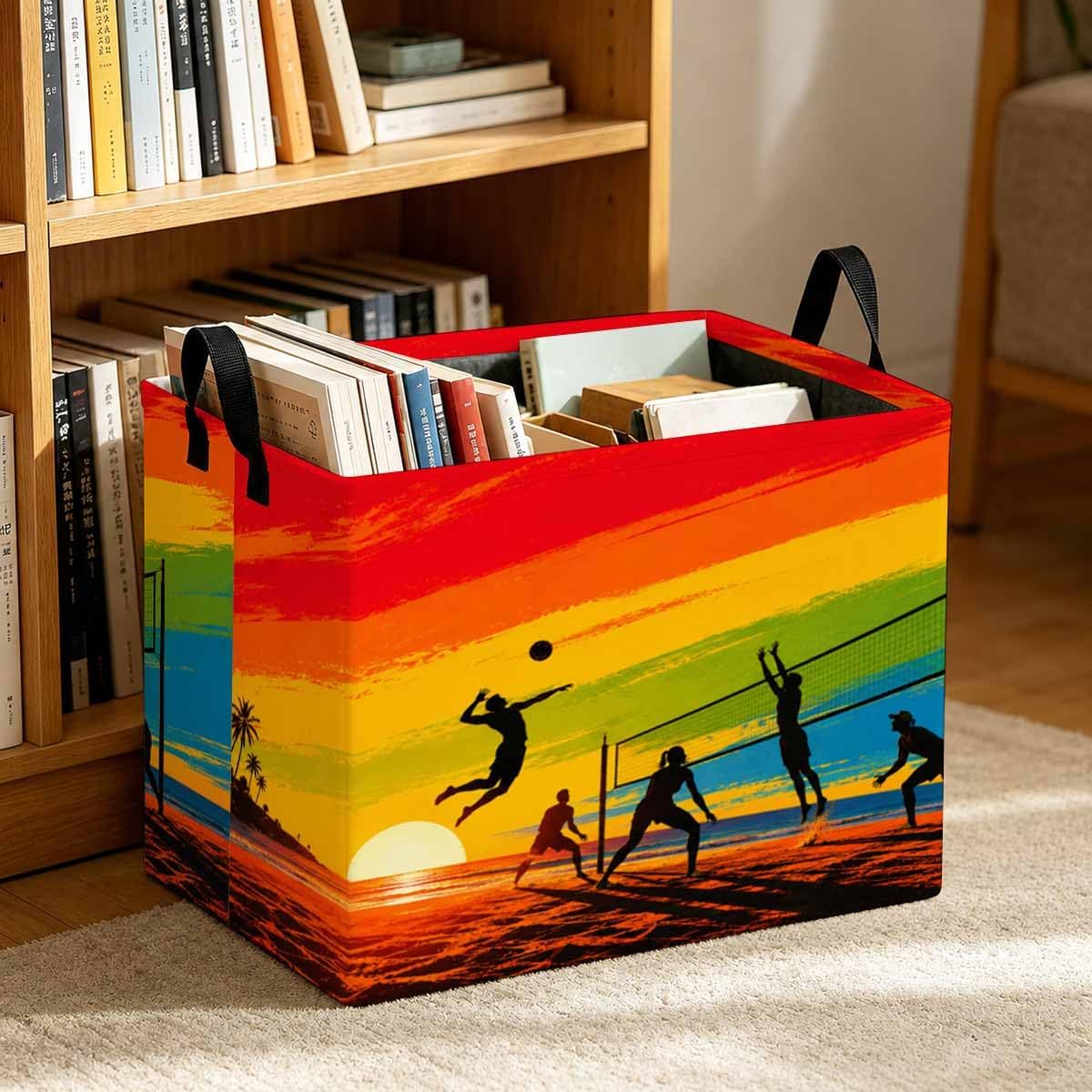 Large 56L Storage Basket, Vibrant Coastal Action Decorative Baskets image 2