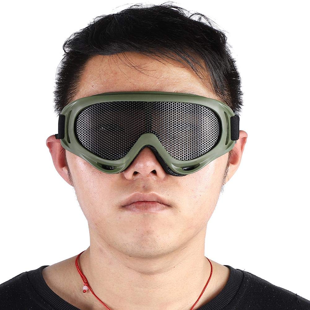 Tbest Occhiali da tiro tattici, occhiali da sole in metallo Airsoft Occhiali da sole tattici Occhiali in acciaio Occhiali da sole a metà viso per lo sport all'aria aperta(Colore dell'esercito)