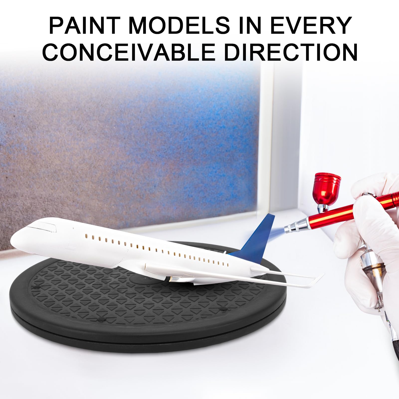 360 Degree Rotating Turntable for Paint Spraying & Craft Projects, 10-inch Diameter Airbrush Stand for Use with Airbrush Paint Spray Booth, Sculpting, Cake Decorating & More, Airbrush Accessories - Image 5