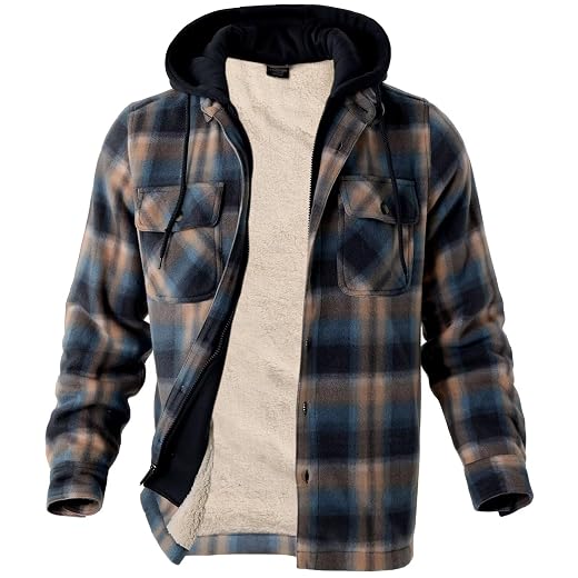 LeeHanTon Jaqueta masculina de flanela grossa e pesada com forro de lã de ovelha moletom grande e alto quente com zíper casaco quente de inverno